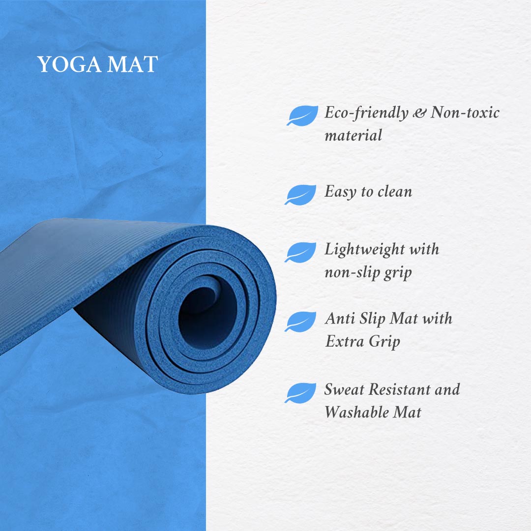 Anti Slip Yoga Mat with Carry Strap 8MM