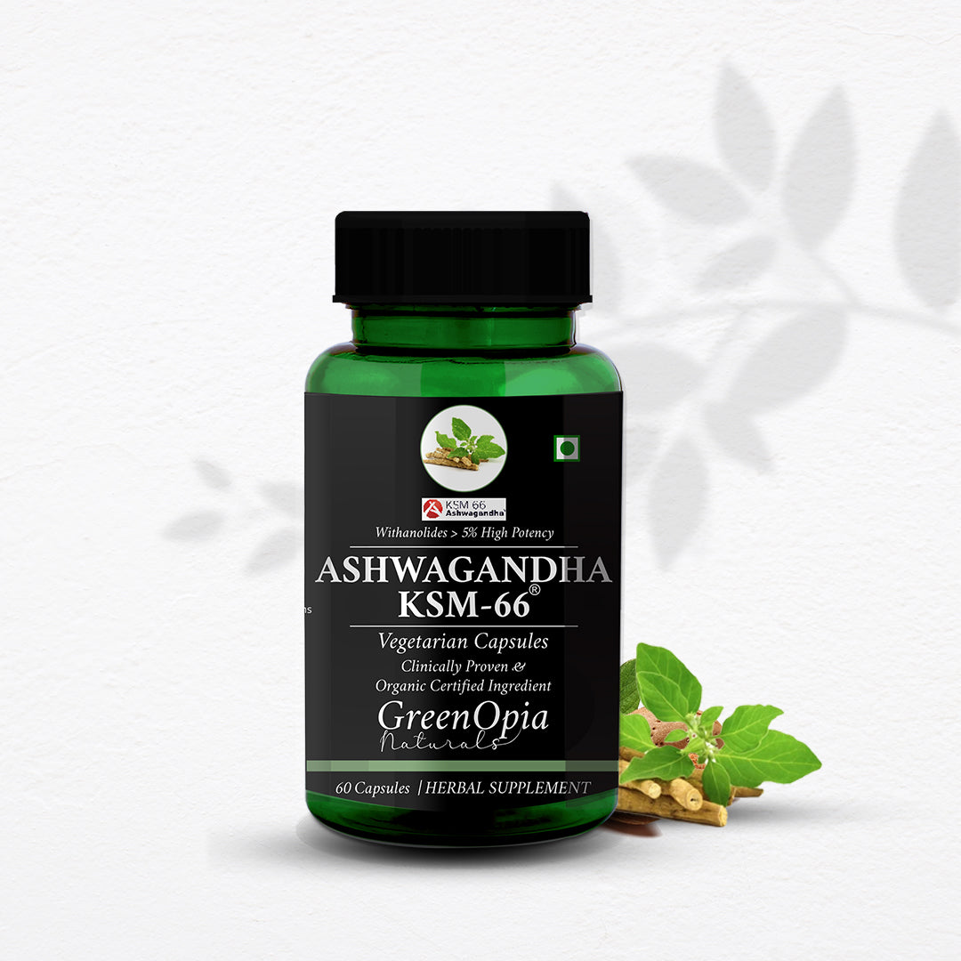 GreenOpia Ashwagandha KSM-66 60 Vegetarian Capsules