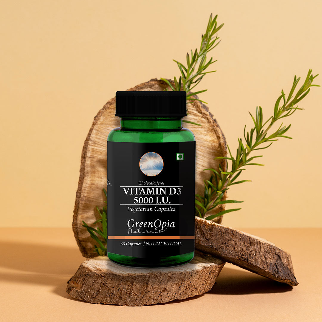 GreenOpia Vitamin D3 5000 IU 60 Liquid Filled Vegetarian Capsules