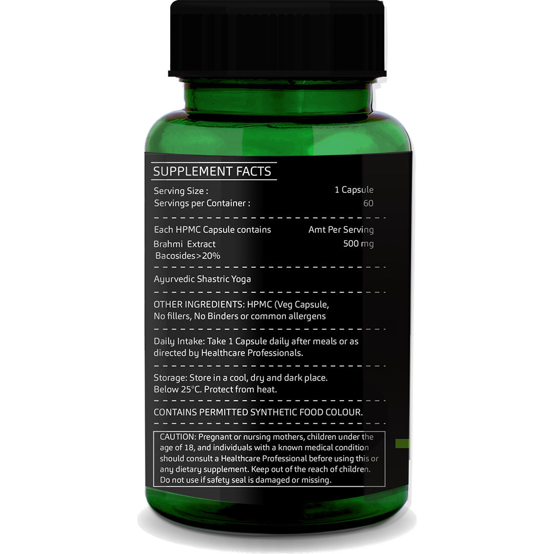 Brahmi 60 Vegetarian Capsules – Ayurvedic Brain & Memory Booster