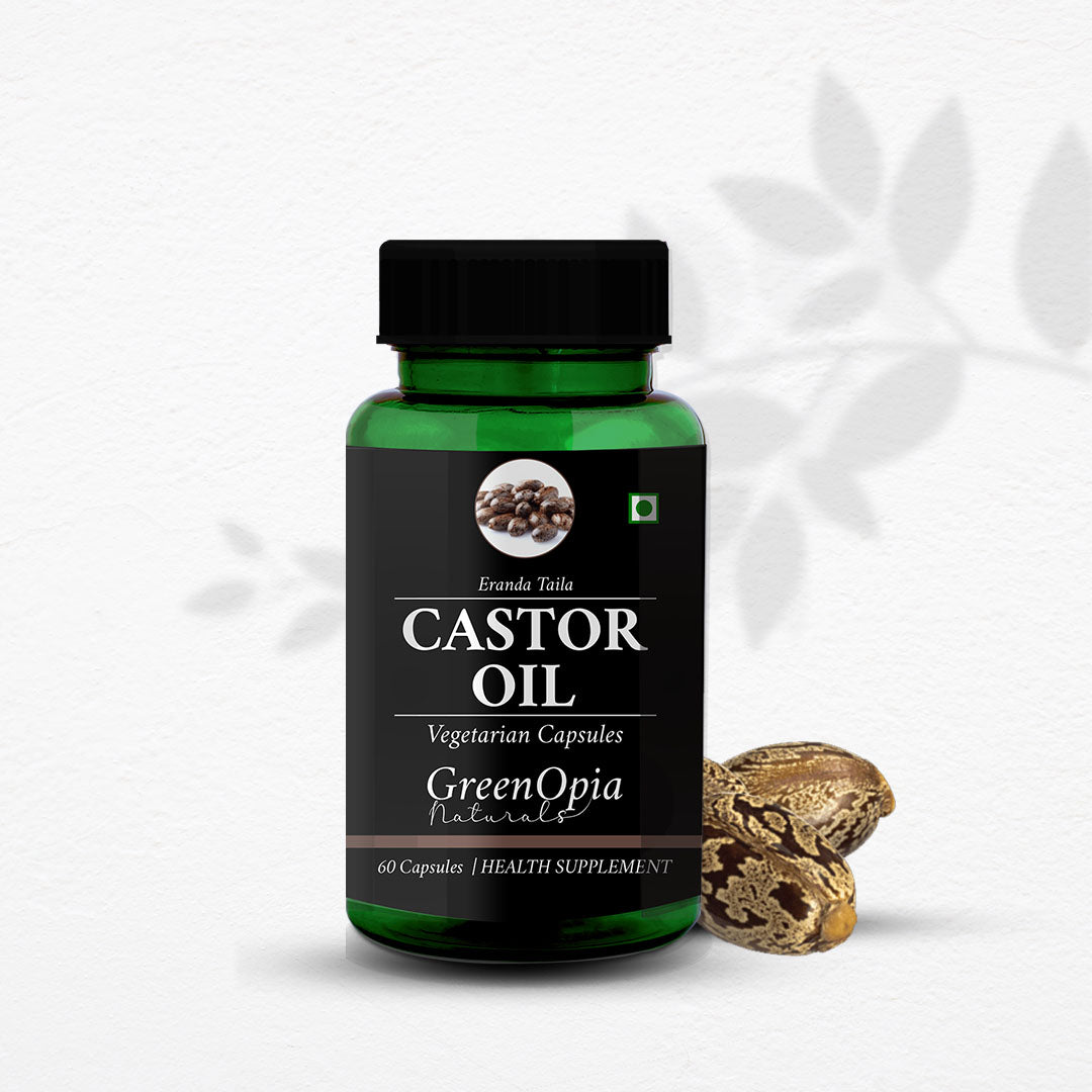 GreenOpia Castor Oil 60 Liquid Filled Vegetarian Capsules