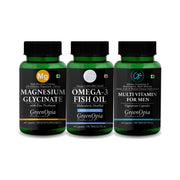 GreenOpia Men’s Wellness Combo – Omega-3 Fish Oil, Magnesium Glycinate + Zinc & Multivitamins