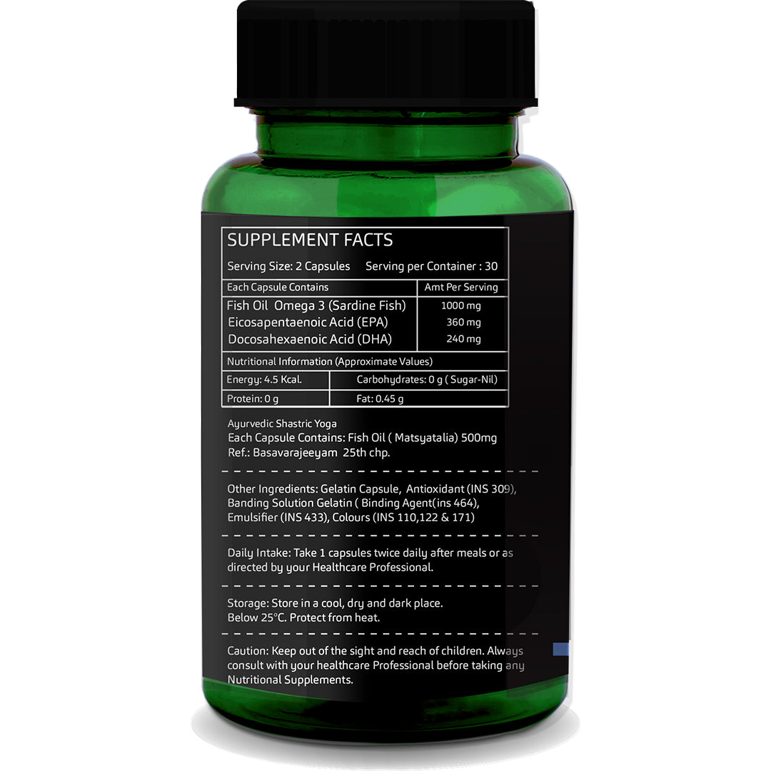 Nutritional Information and EPA DHA Content in GreenOpia Fish Oil Omega-3 Capsules
