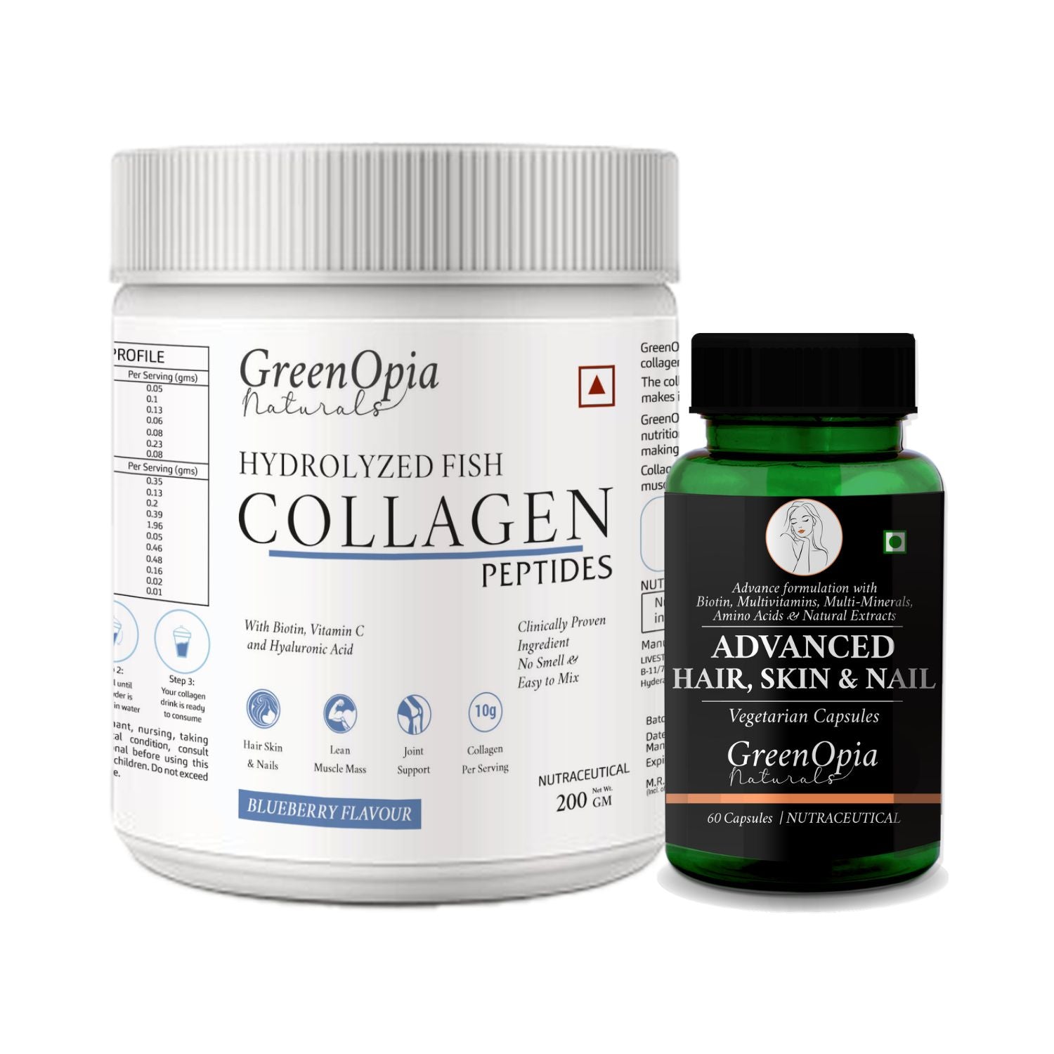 GreenOpia Combo - Glow & Grow Pack : For Glowing Skin & Stronger Hair