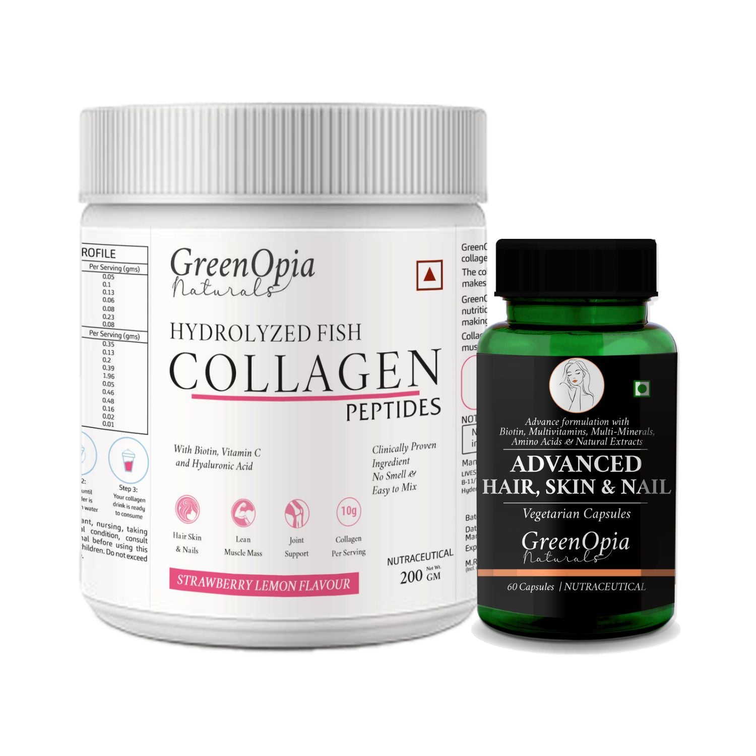 GreenOpia Combo - Glow & Grow Pack : For Glowing Skin & Stronger Hair