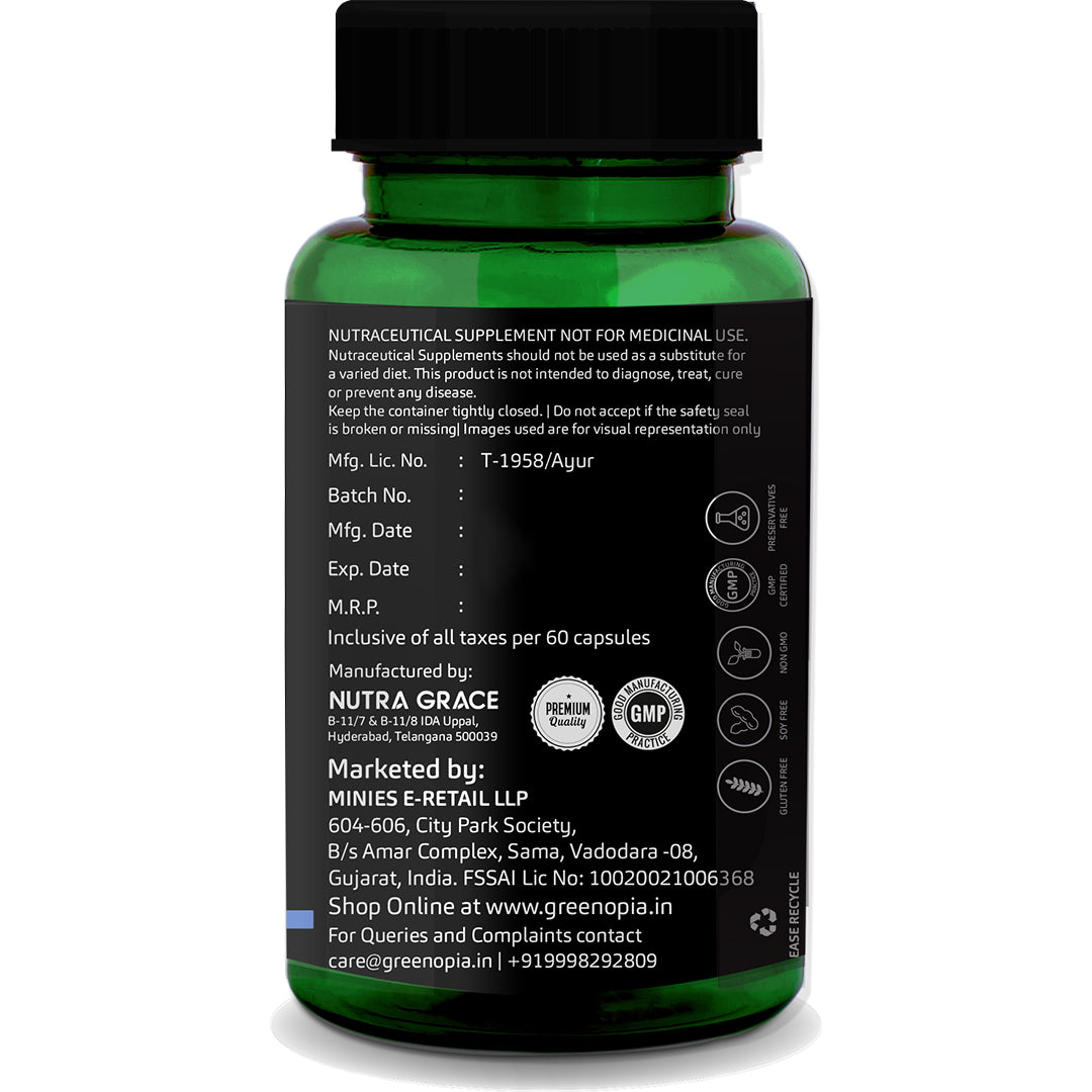 GreenOpia Fish Oil Omega-3 1000mg Double Strength Supplement Bottle Back View
