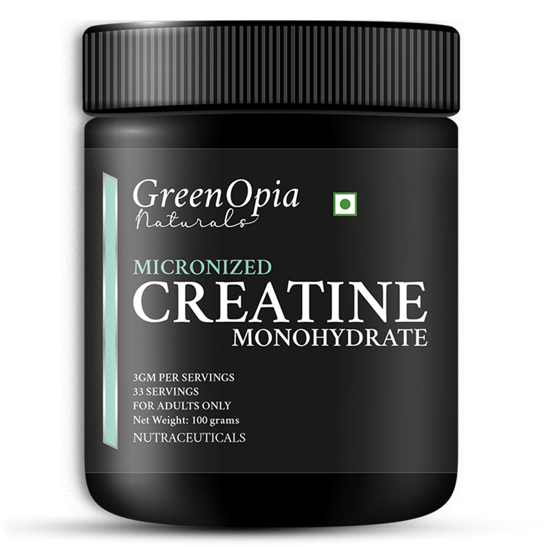 GreenOpia Micronized Creatine Monohydrate 100g container