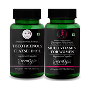 GreenOpia Multivitamins, Vitamin E (Tocotrienols) & Omega-3 from Flaxseed Oil For Women