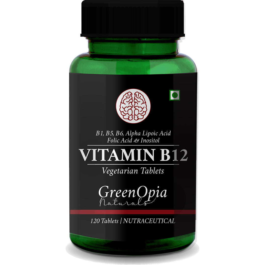 GreenOpia Vitamin B12 + ALA – 120 Vegetarian Tablets for Energy and Nerve Health