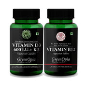 GreenOpia Vitamin D3, K2 & B12 Wellness Combo
