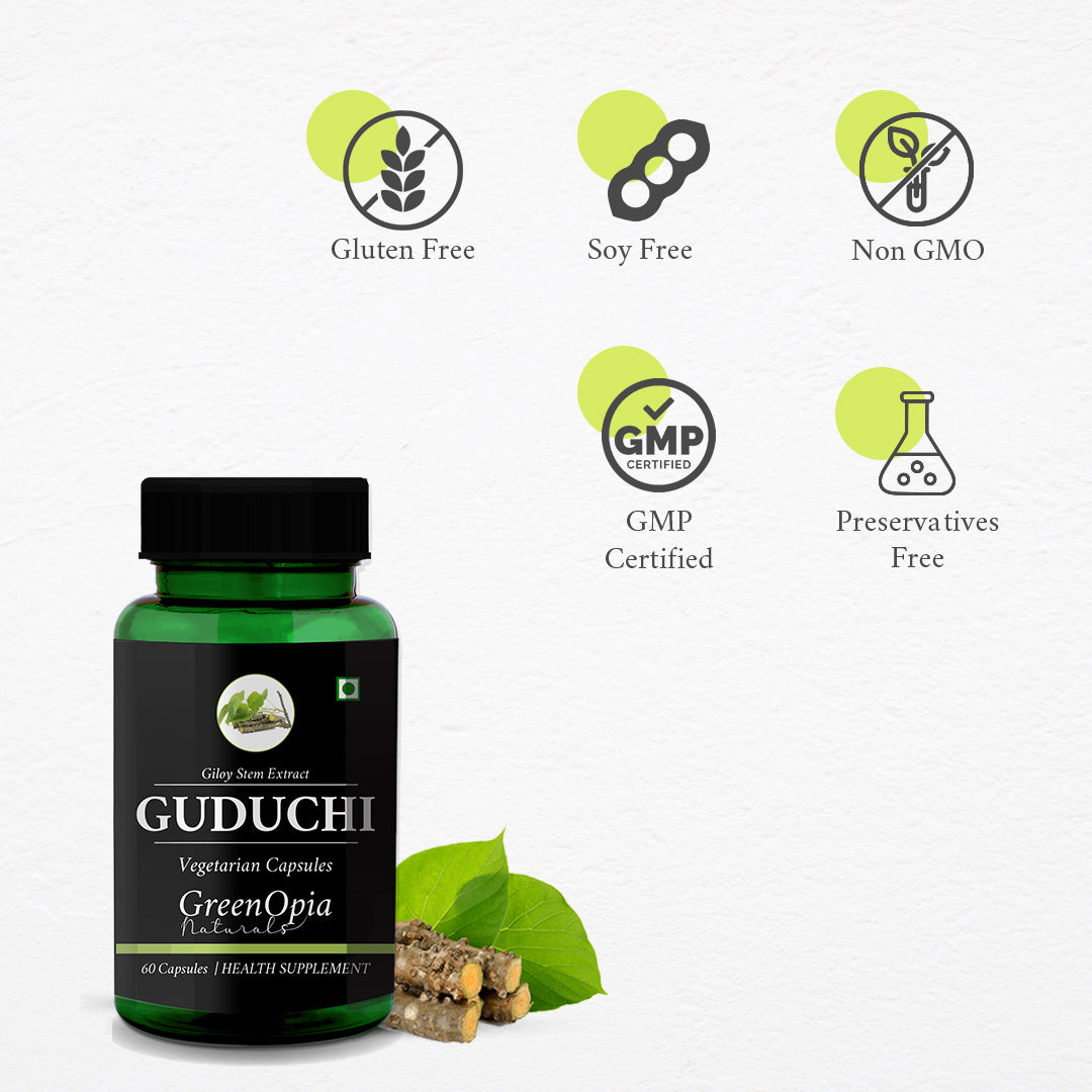 GreenOpia Guduchi (Giloy) Extracts 60 Vegetarian Capsules