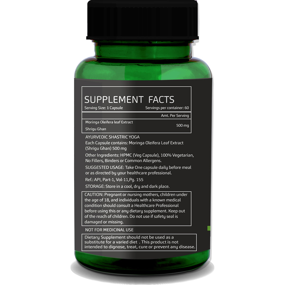 Moringa Oleifera Leaf Capsules – Energy, Immunity & Antioxidant Support | 60 Vegetarian Capsules