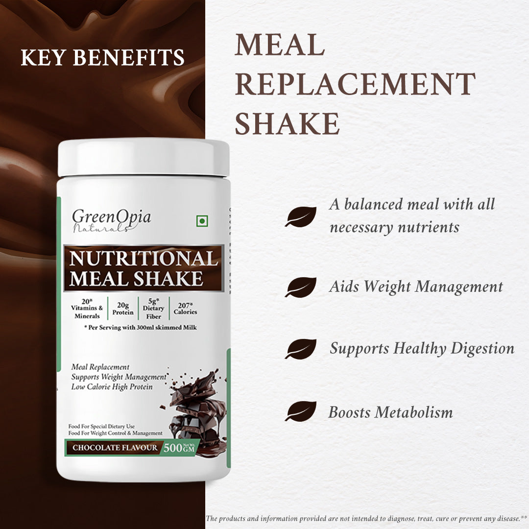 GreenOpia Nutritional Meal Replacement Shake for Weight Loss – 20g Protein, 5g Fiber, 500gram