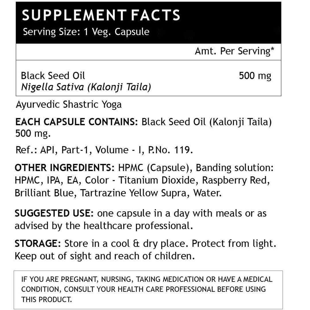 Black Seed Oil Vegan Capsules | Kalonji Oil | Nigella Sativa