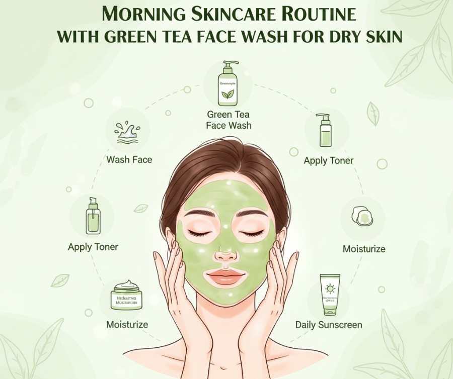 Green Tea Face Wash for Dry Skin