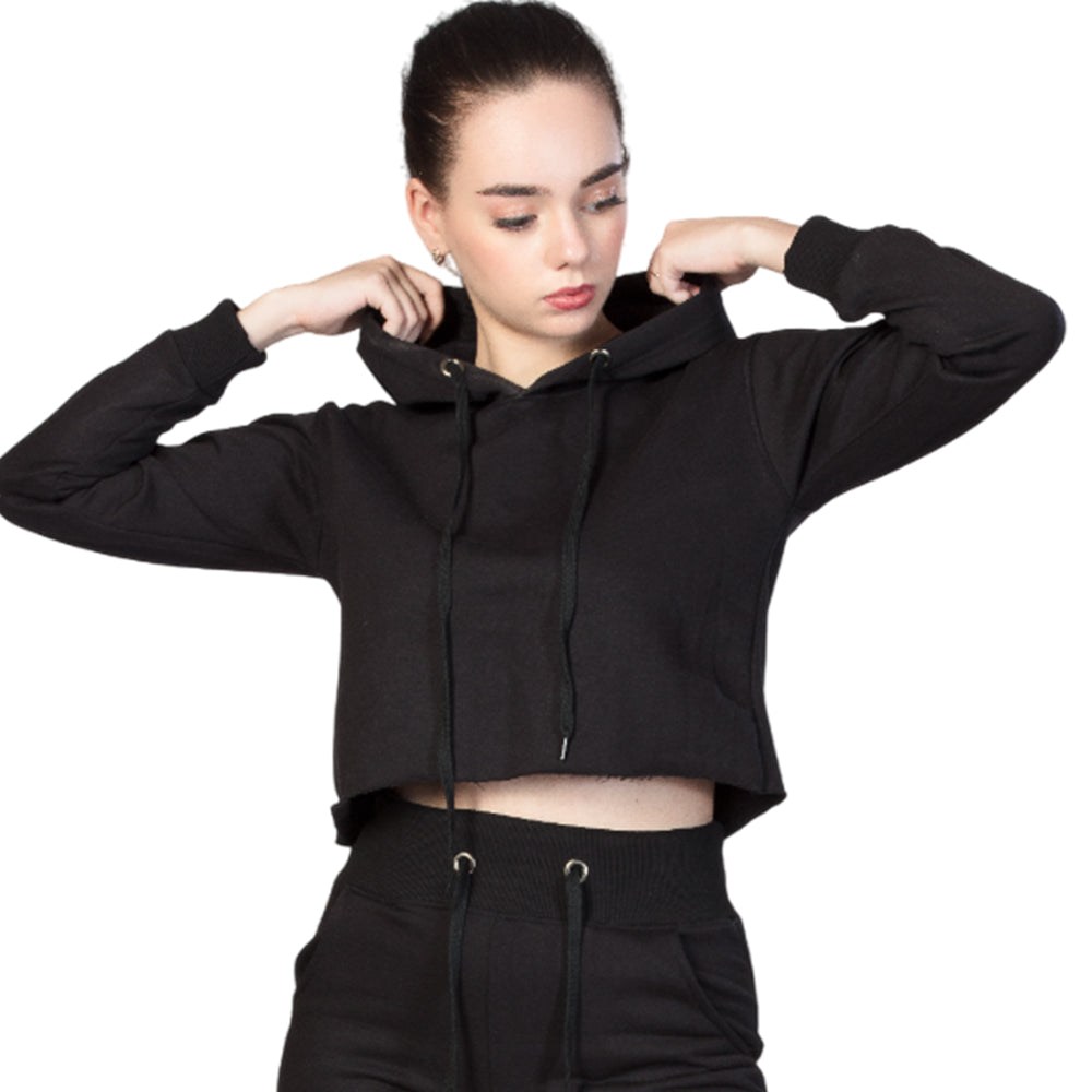 Active Cropped Hoodie for Women – Long Sleeves, Comfy & Breathable