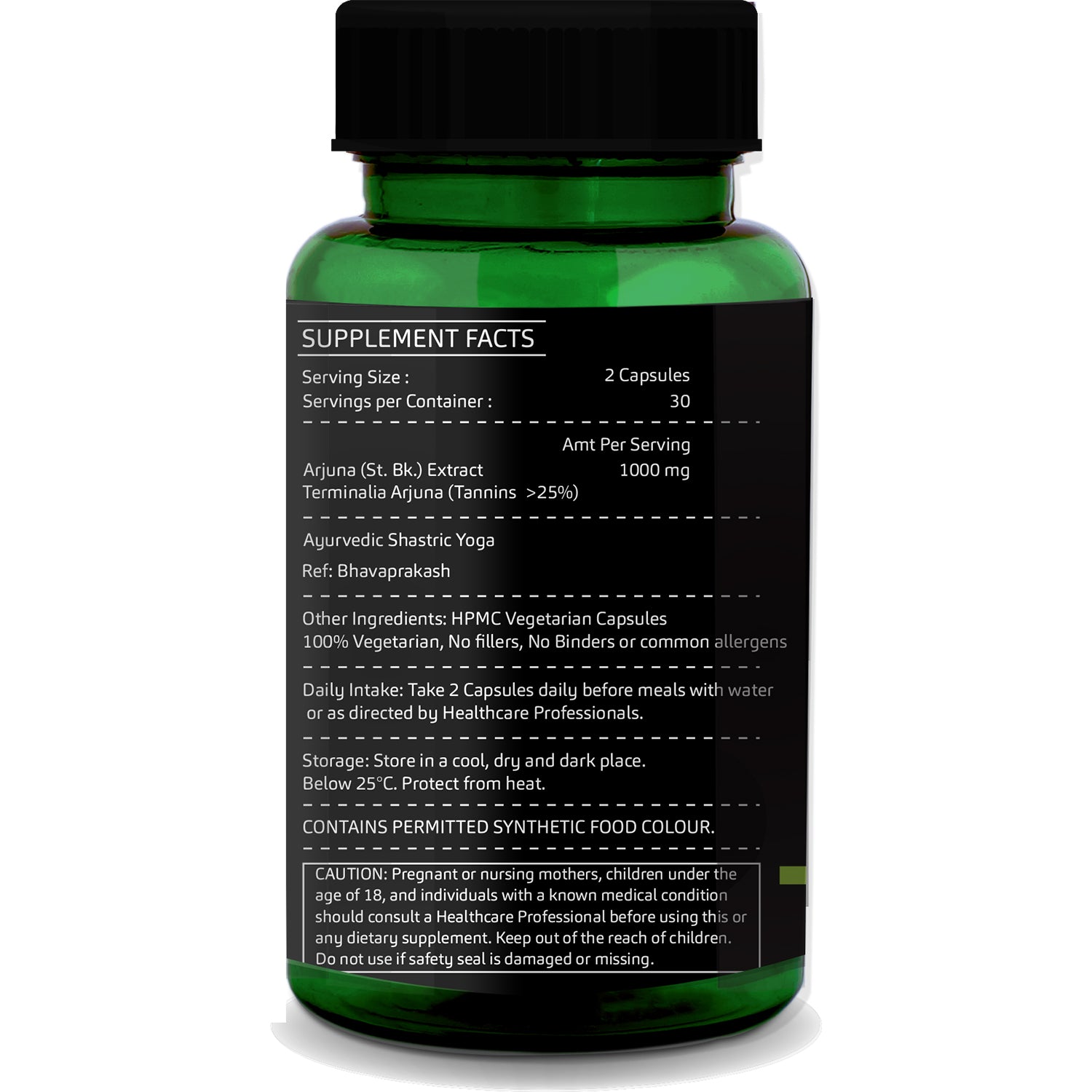 Supplements facts  of GreenOpia  Arjuna Capsules