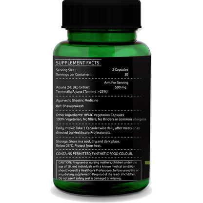 Arjuna Capsules – 60 Vegetarian Capsules | Ayurvedic Heart Health Supplement