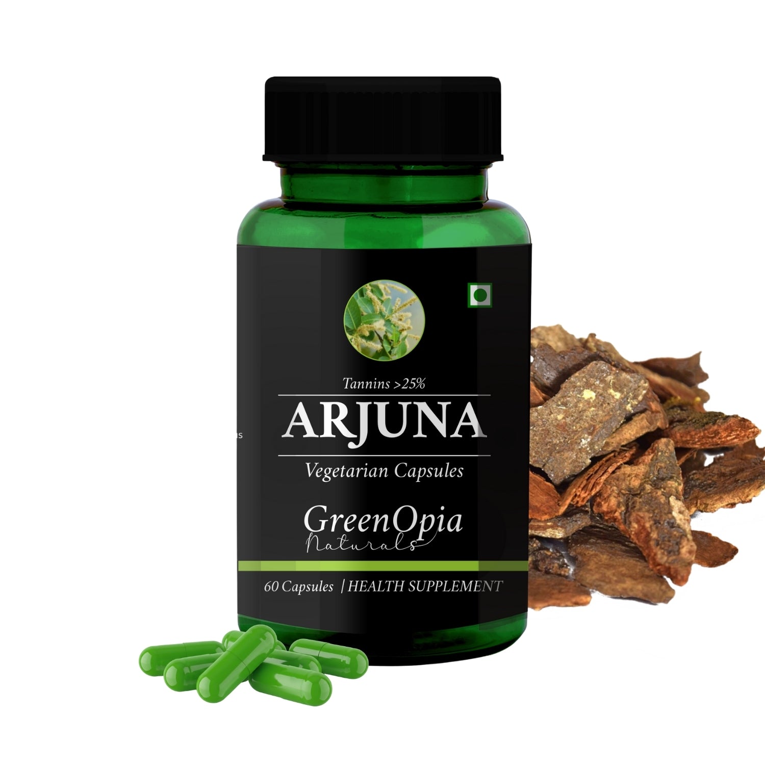 GreenOpia Arjuna Extracts 60 Vegetarian Capsules