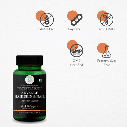 Biotin Advanced for Hair, Skin &amp; Nails – 60 Veg Capsules | With Multivitamins, Minerals &amp; Amino Acids | Complete Hair Care Formula