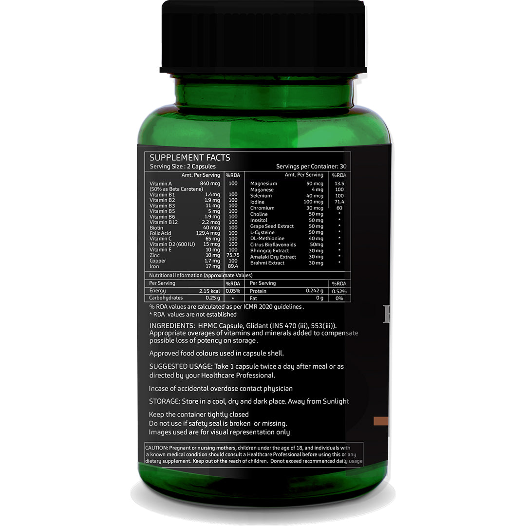 Biotin Advanced for Hair, Skin &amp; Nails – 60 Veg Capsules | With Multivitamins, Minerals &amp; Amino Acids | Complete Hair Care Formula
