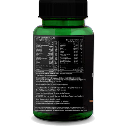 Biotin Advanced for Hair, Skin &amp; Nails – 60 Veg Capsules | With Multivitamins, Minerals &amp; Amino Acids | Complete Hair Care Formula