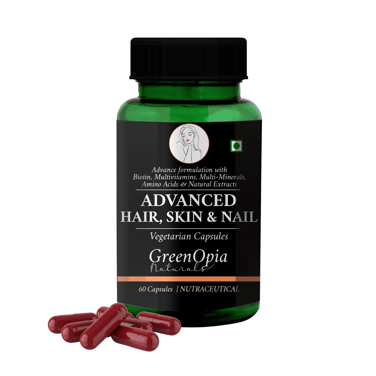 GreenOpia Advanced for Hair, Skin & Nails – 60 Vegetarian Capsules