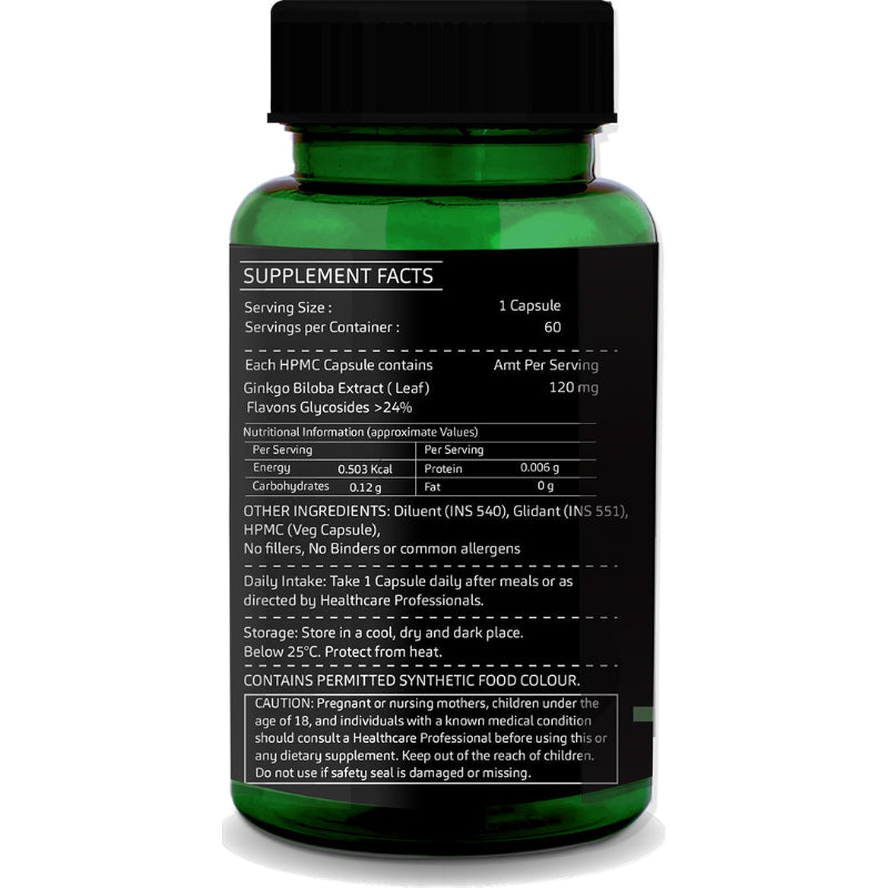 GreenOpia Ginkgo Biloba Capsules for students professionals and older adults