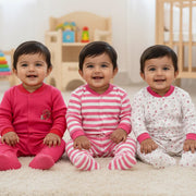 Newborn Baby Full Sleeves Rompers – Unisex Bodysuits/Jumpsuits (Set of 3)