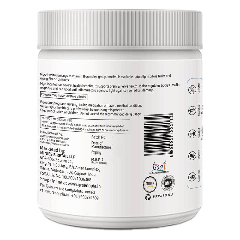 Myo-Inositol Powder 2000 mg Supplement for Women – Hormonal Balance & Wellness Support GreenOpia