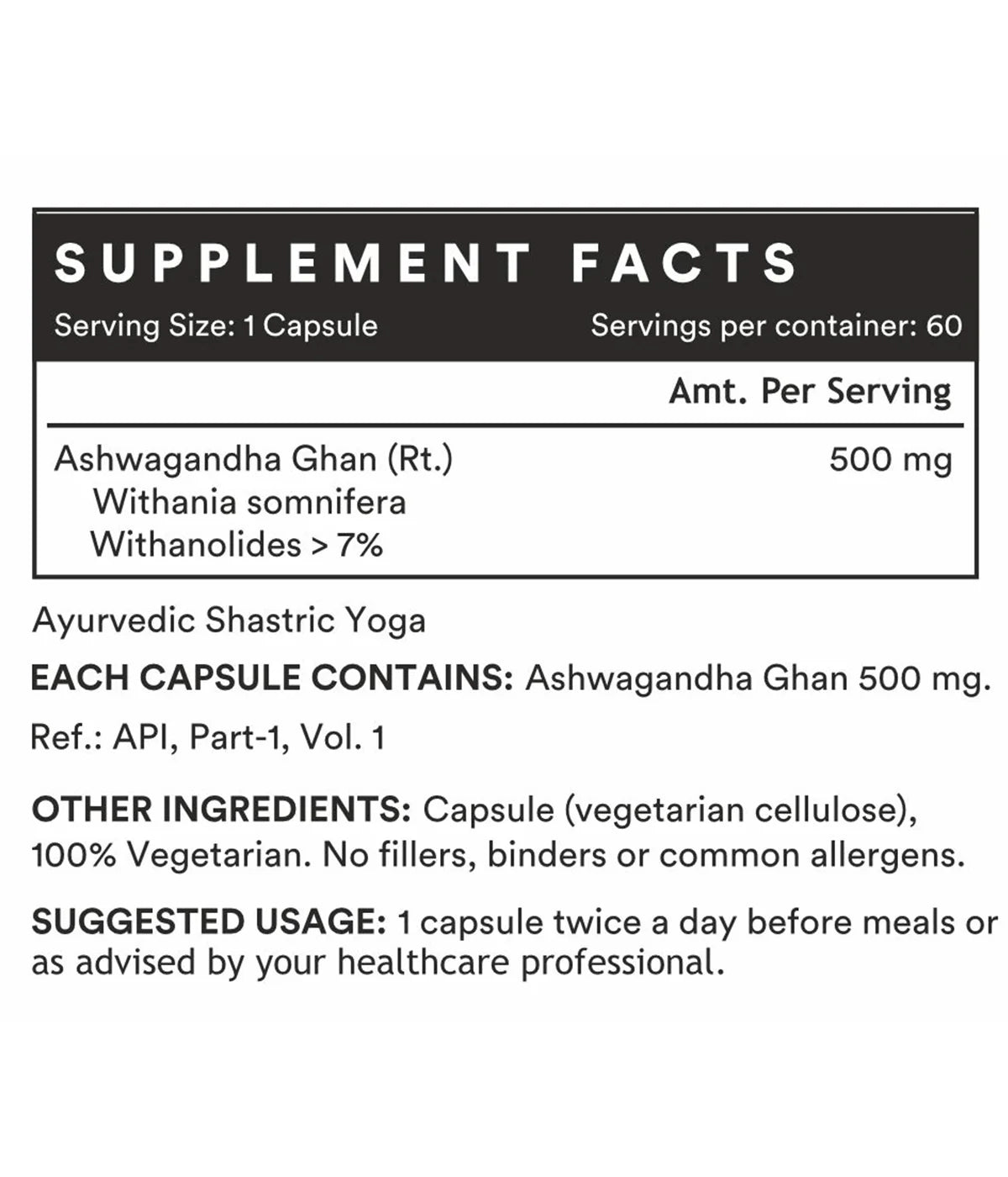Nutra Grace Ashwagandha Supplement | 60 Veg. Capsules