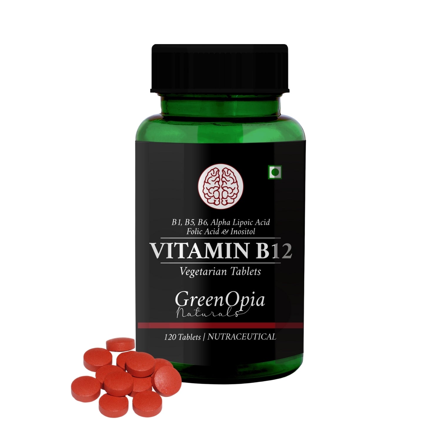 GreenOpia Vitamin B12 + ALA 120 Vegetarian Tablets