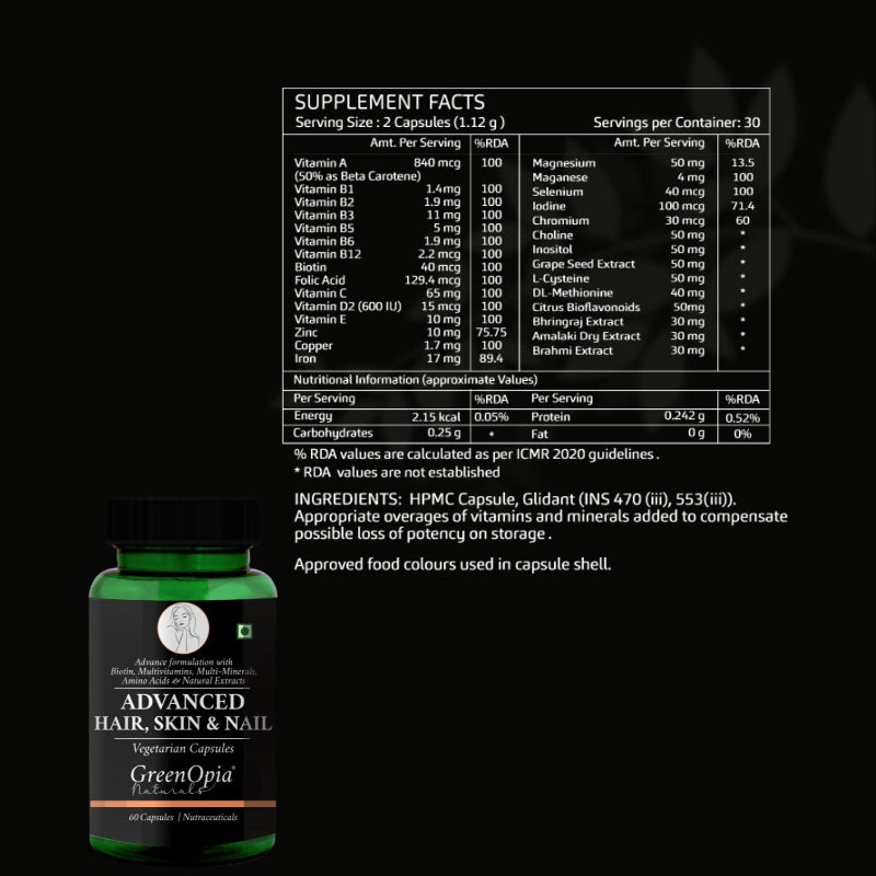 Biotin supplement formulated to support hair strength, volume and reduced breakage