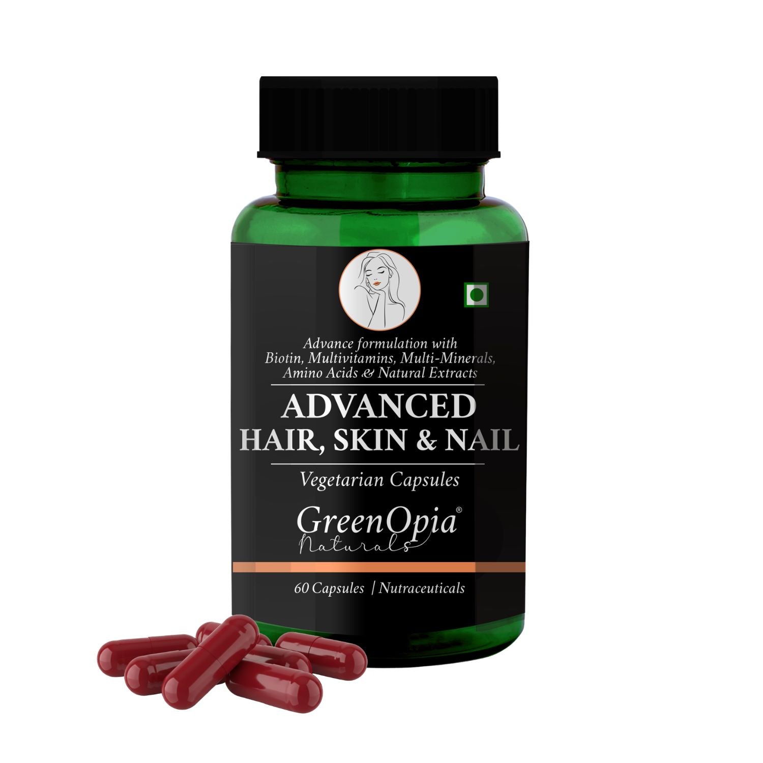 Advanced for Hair, Skin & Nails – 60 Vegetarian Capsules GreenOpia