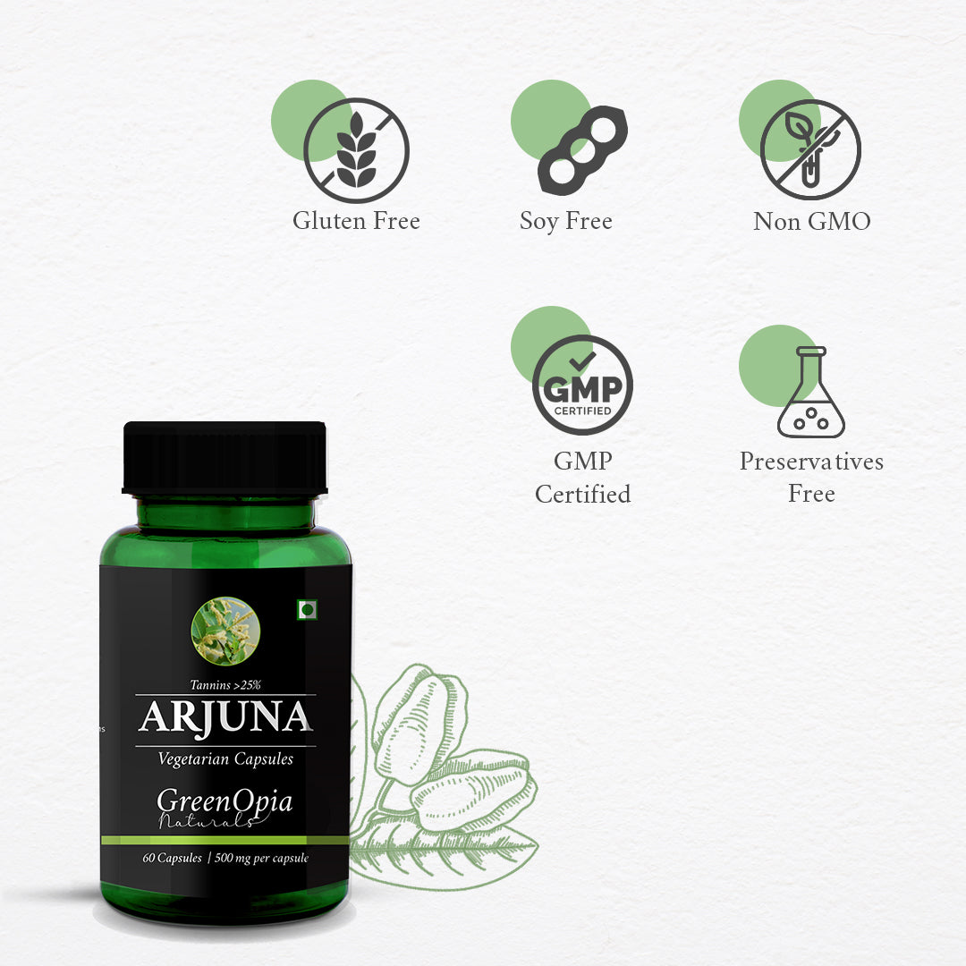 Benefits of Arjuna Capsules – Supports Heart Health, Cholesterol, Blood Pressure, and Stress Response
