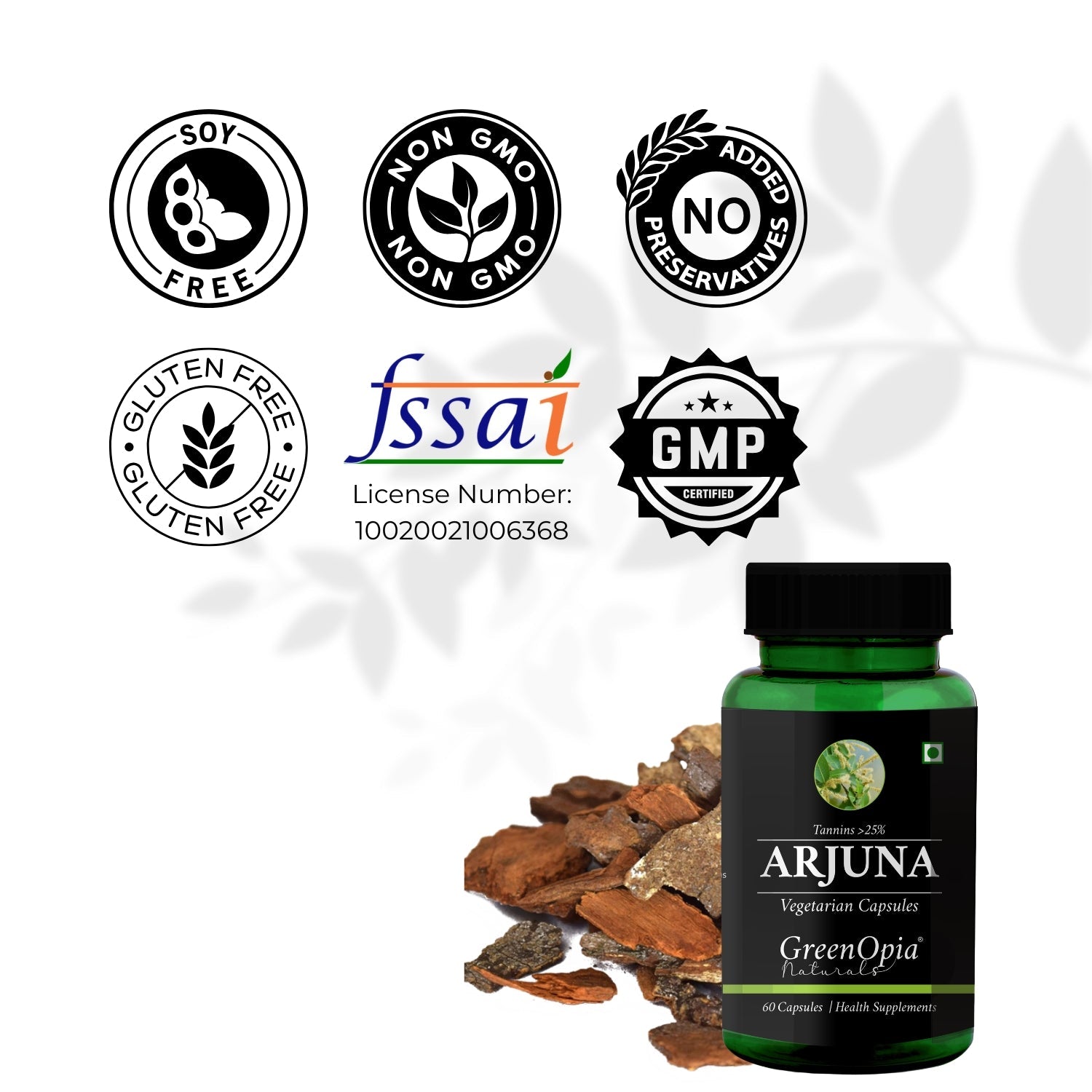 Arjuna Extracts 60 Vegetarian Capsules GreenOpia