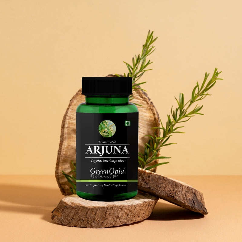 GreenOpia Arjuna heart support capsules made from Terminalia Arjuna bark extract