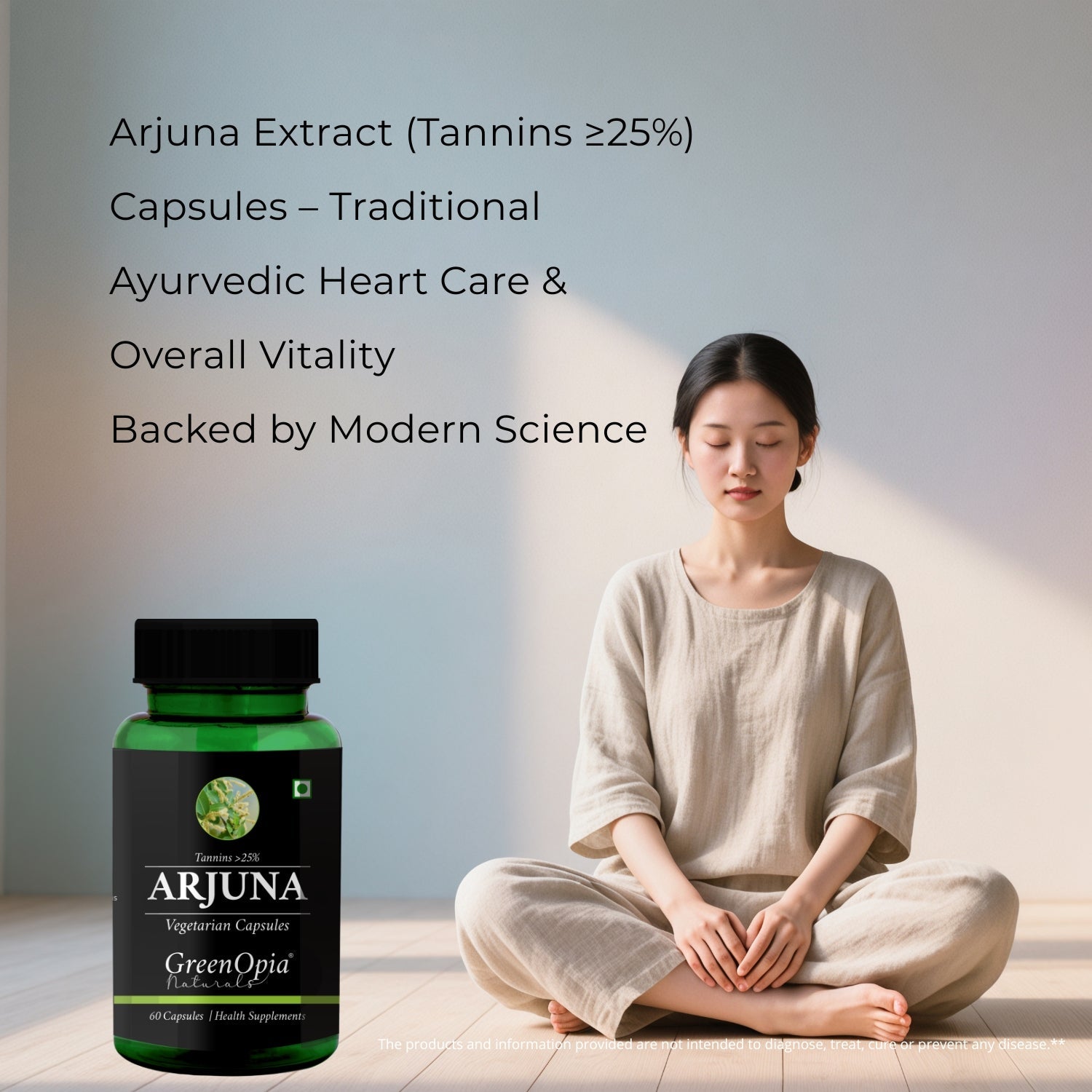Arjuna Extracts 60 Vegetarian Capsules GreenOpia