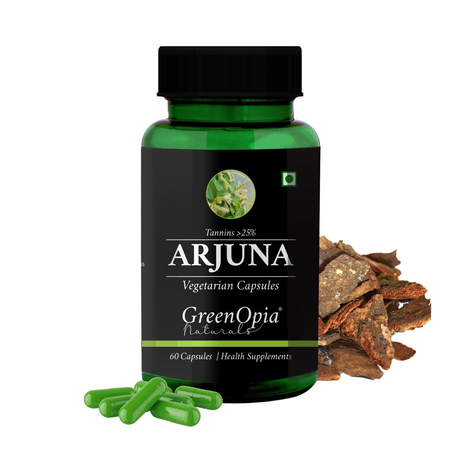 Arjuna Extracts 60 Vegetarian Capsules GreenOpia