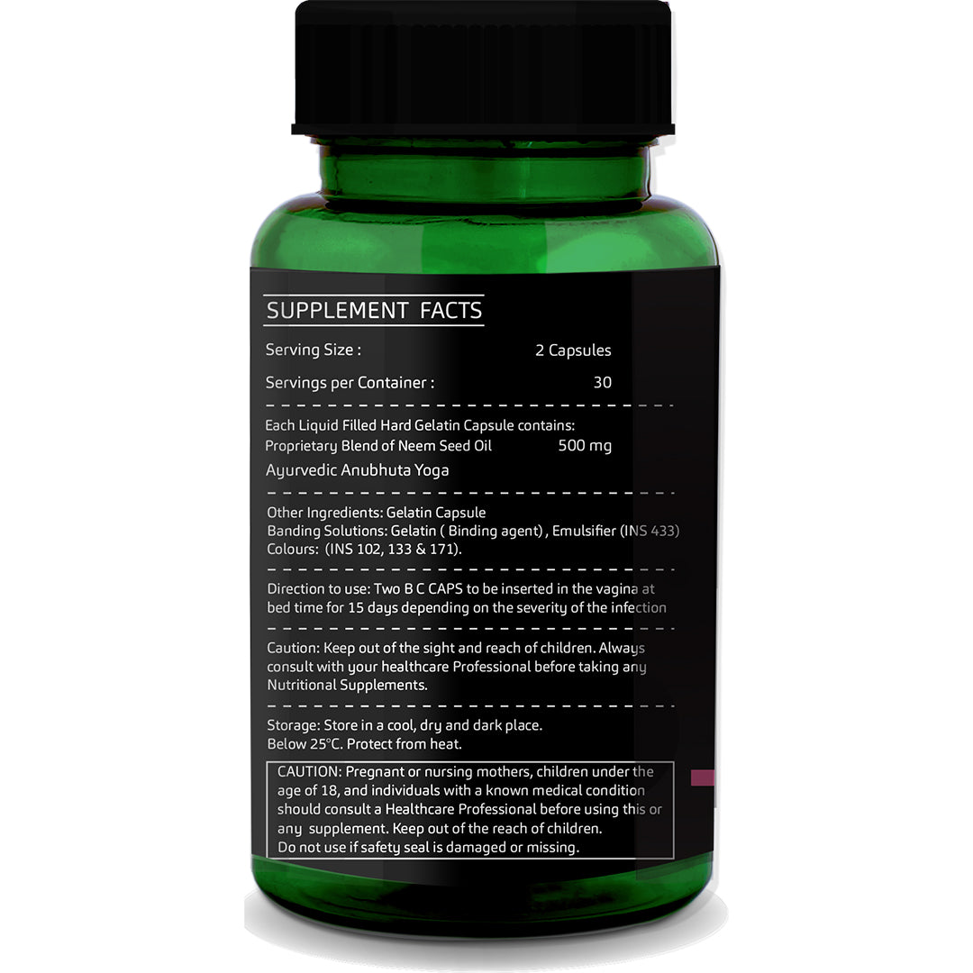 GreenOpia BC Caps Vaginal Disinfectant - Neem Oil 30 Capsules