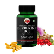 GreenOpia Berberine HCL with Milk Thistle and Turmeric Extracts – 60 Vegetarian Capsules