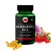GreenOpia Berberine HCL | Berberine + Milk Thistle & Turmeric Extracts 60 Vegetarian Capsules