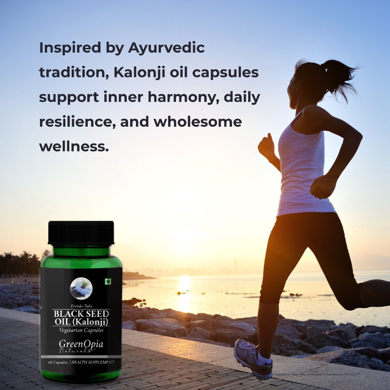 GreenOpia Black Seed Oil Capsules bottle showing product label