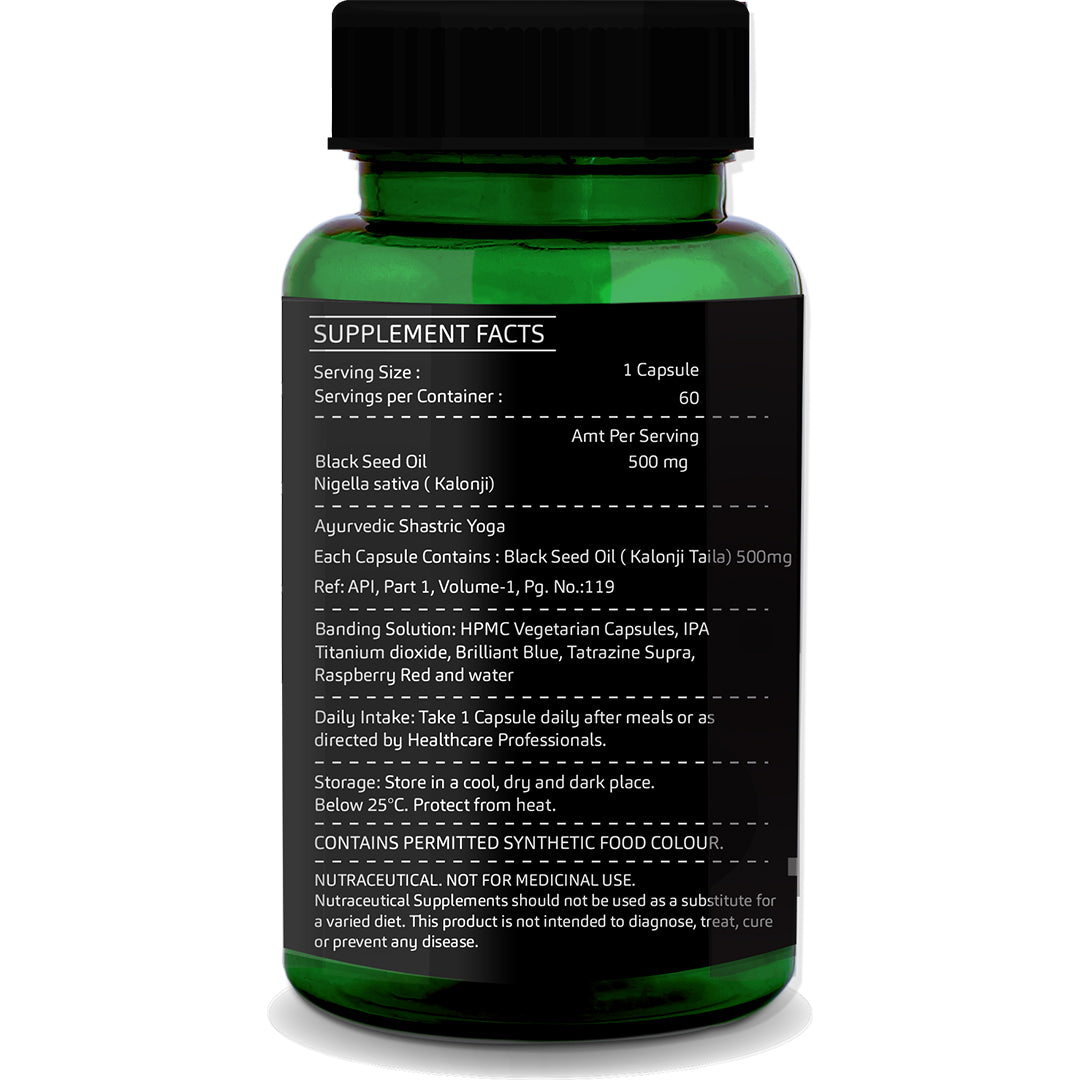Black Seed Oil Capsules – 60 Vegetarian | Kalonji (Nigella Sativa) for Immunity, Skin, Heart &amp; Anti-Inflammatory Support