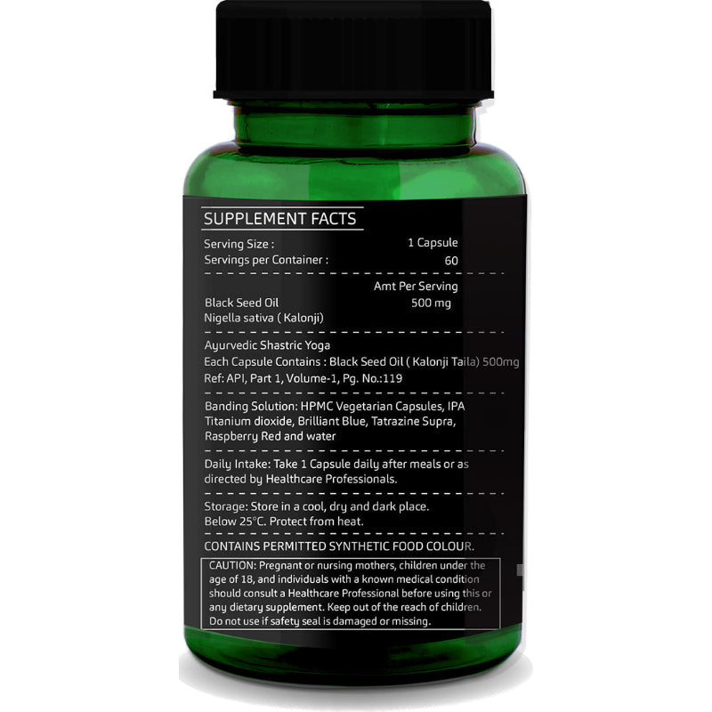 Adult taking Black Seed Oil Capsules as part of a daily wellness routine