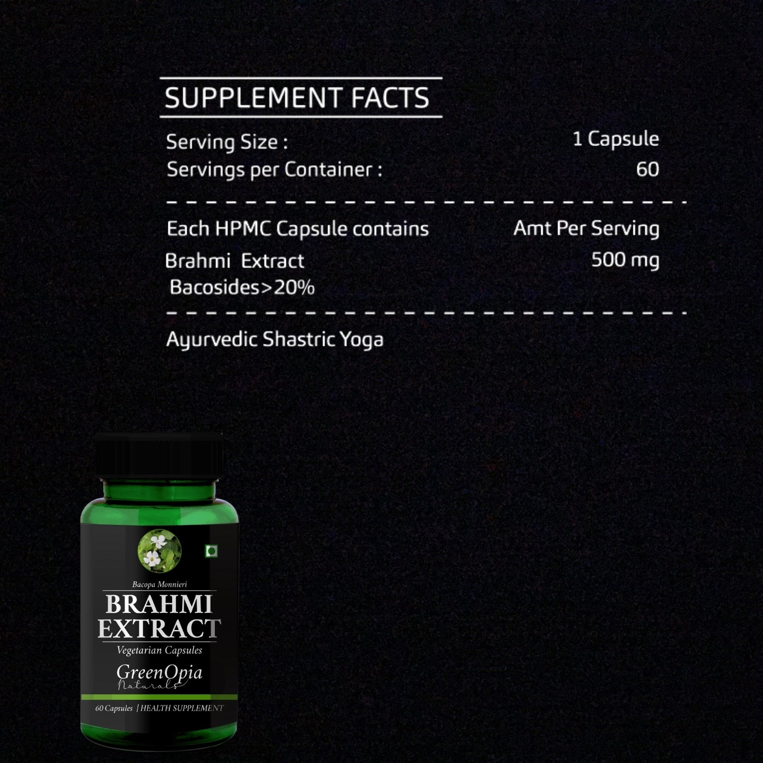 Brahmi Extracts 60 Vegetarian Capsules