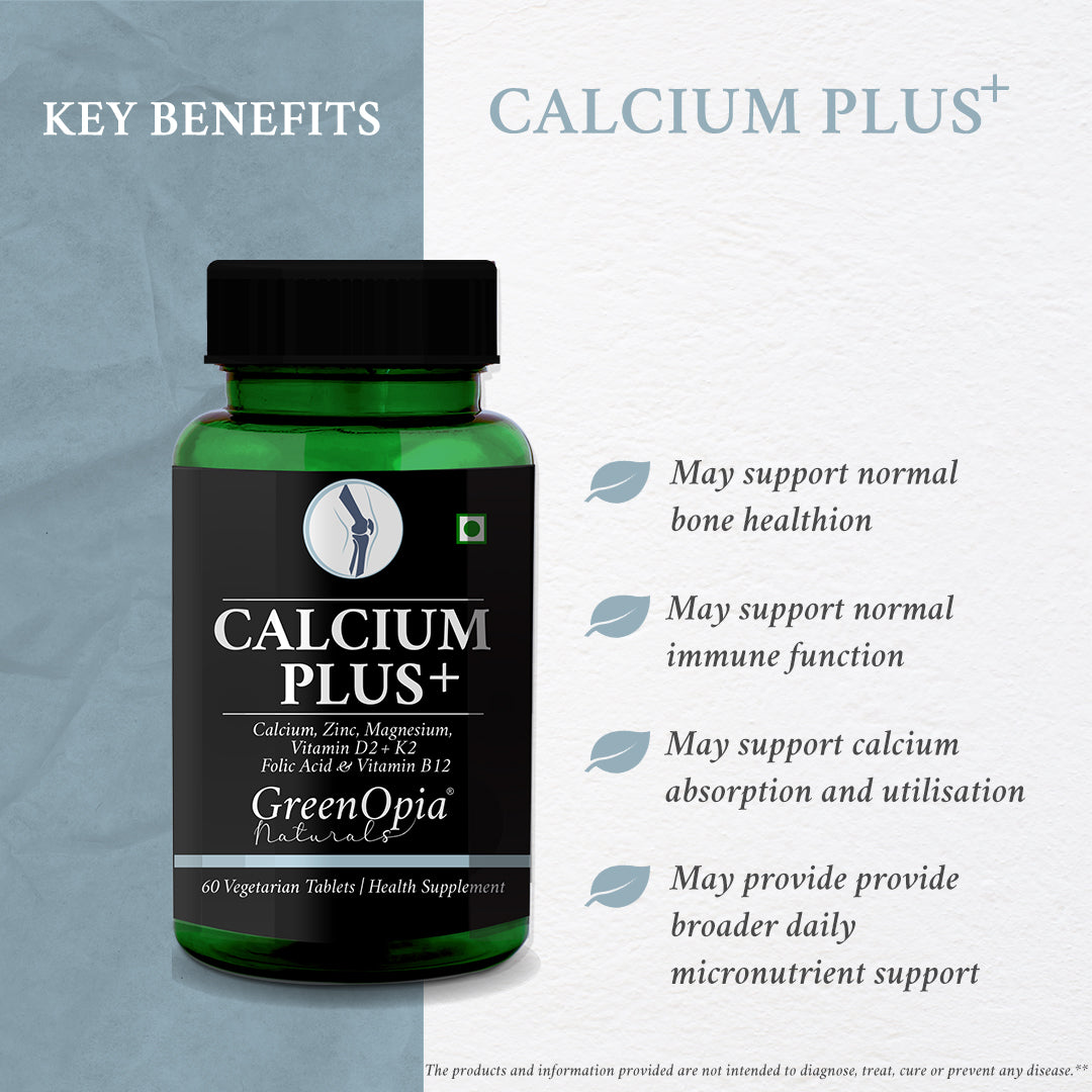 Calcium Plus+ with Magnesium, Zinc, Vitamin D2 and K2