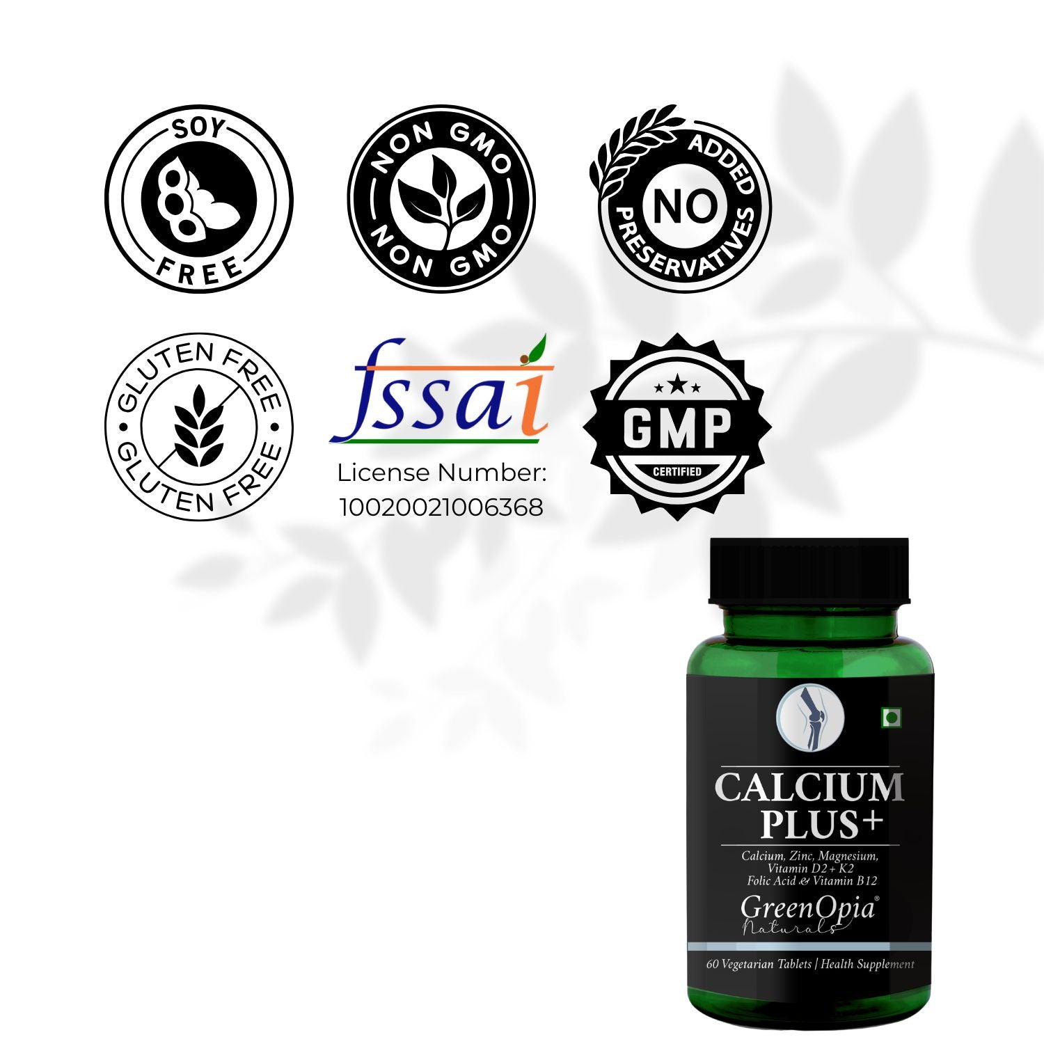 Calcium Plus+ with Magnesium, Zinc, Vitamin D2 and K2
