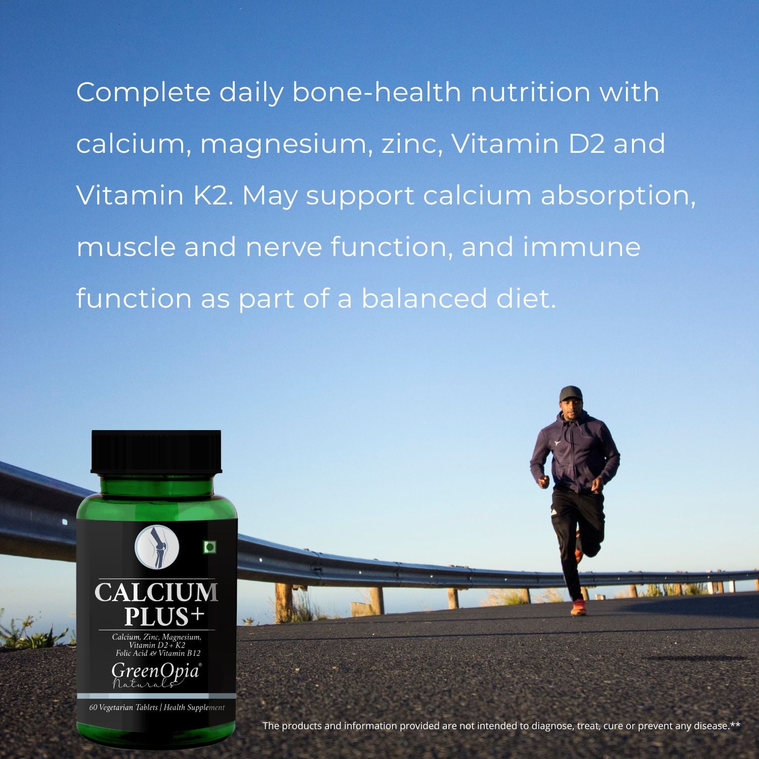 Calcium Plus+ with Magnesium, Zinc, Vitamin D2 and K2