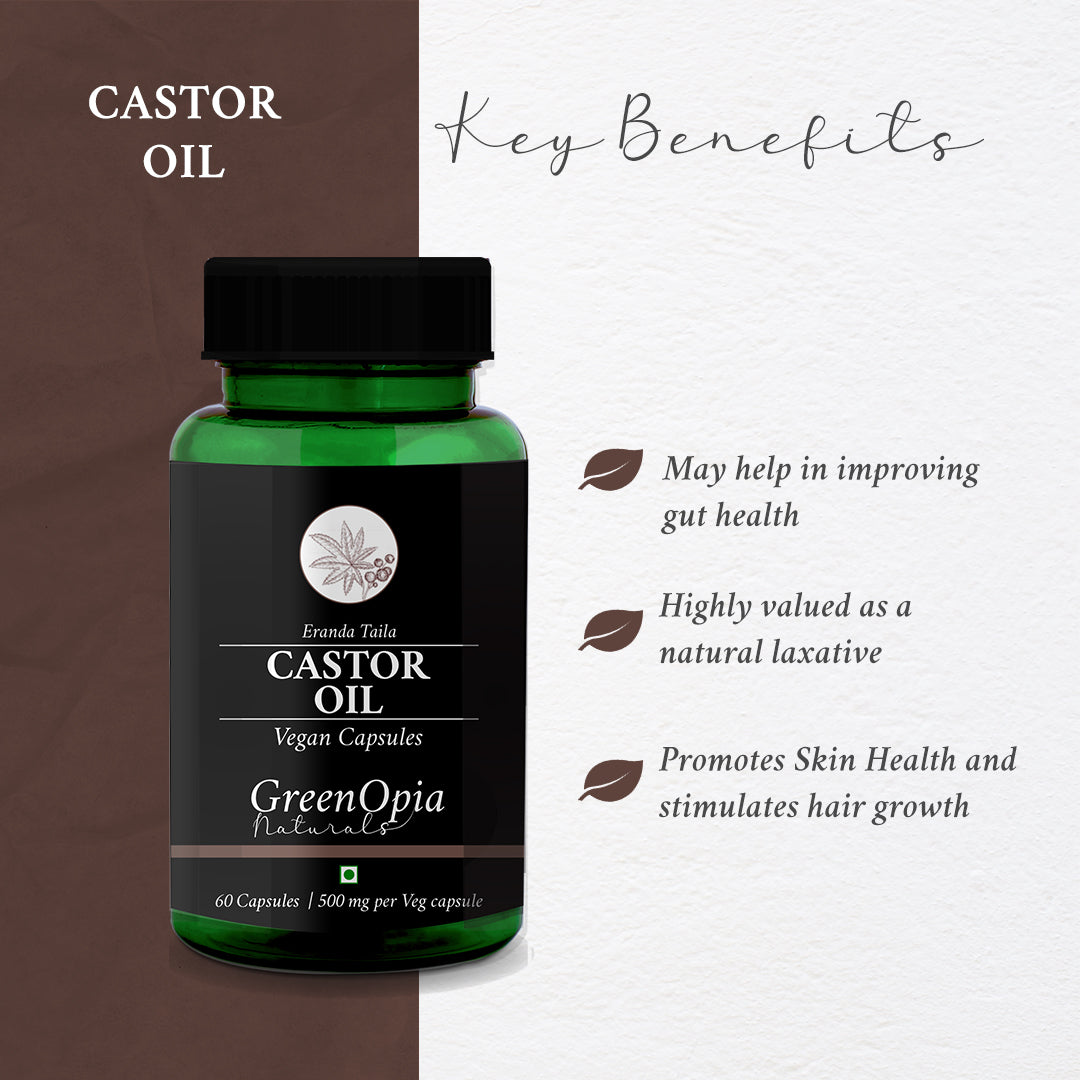 Castor Oil Vegetarian Capsules for Constipation Relief